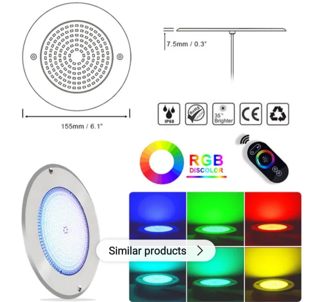 ✨Ultra-thin LED Pool Light - 35 Watt RGB Multicolor